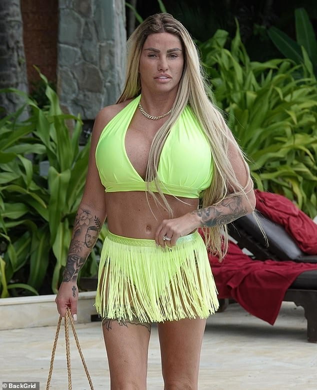 Katie Price Flaunts Her Very Ample Assets In Trendy Neon Green Bikini During Thailand Getaway
