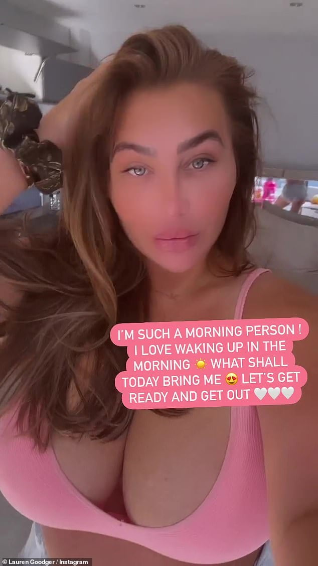 Lauren Goodger Sends Temperatures Soaring As She Parades Her Ample Cleavage In Pink Bikini Top