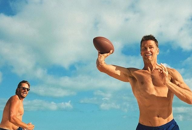 Tom Brady Goes Shirtless For A Game Of Beach Football With His Son Jack