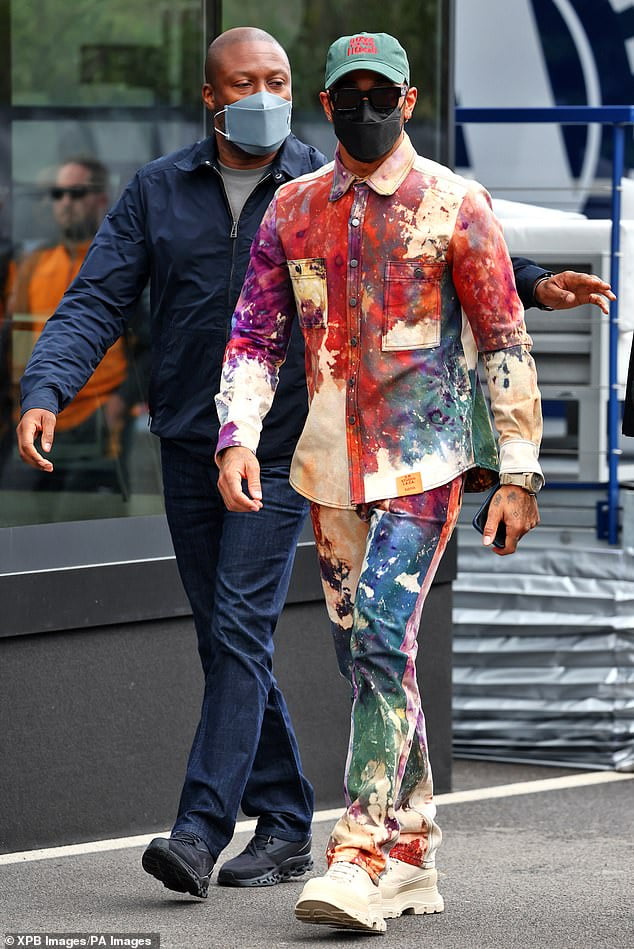 Lewis Hamilton showcases his bold sense of style in tie-dye jacket and ...