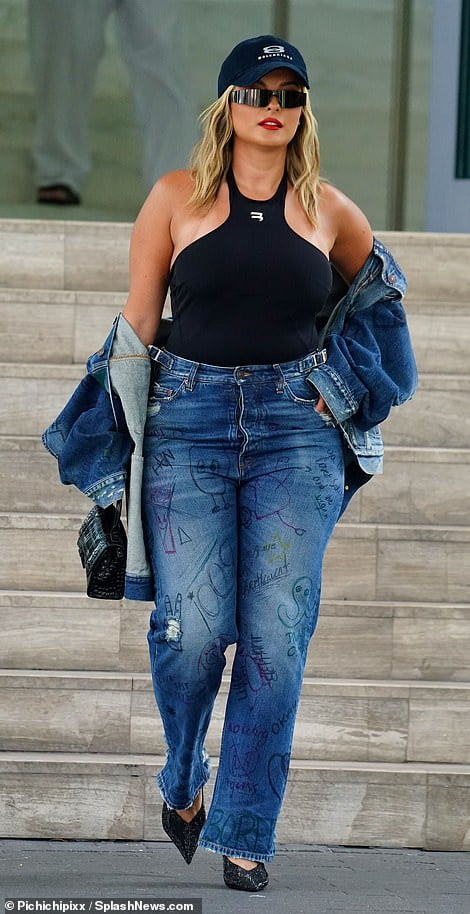 Bebe Rexha changes out of effortlessly cool double denim look into a
