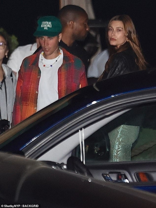 Hailey Bieber Sports Sheer Trousers For Date Night With Husband Justin Bieber At Nobu In Malibu