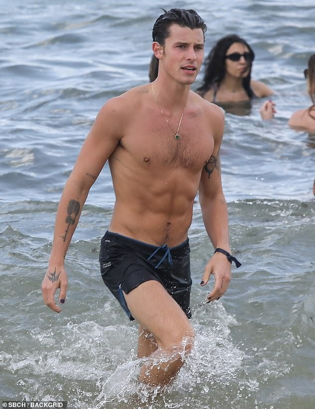 Shawn Mendes Displays His Ripped Abs As He Enjoys A Beach Day In Miami After Met Gala