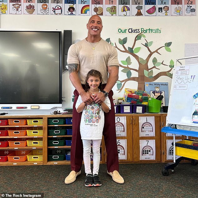 Dwayne Johnson announces his daughter Jasmine, six, has graduated