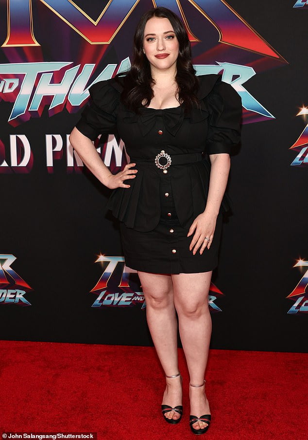 Kat Dennings gets cozy with musician beau Andrew W.K. on carpet of Thor