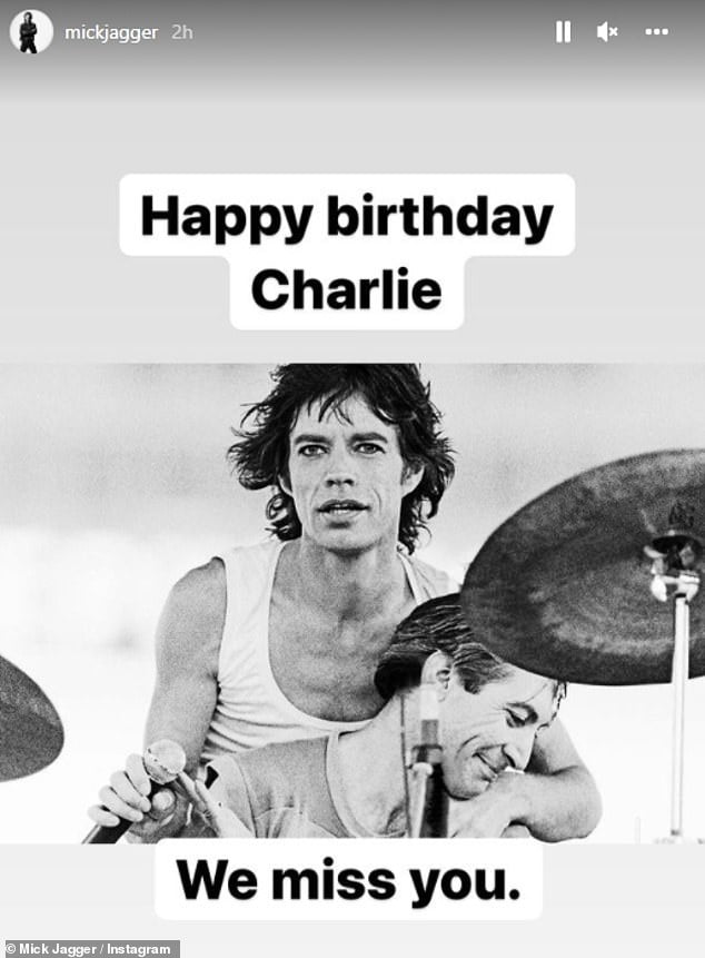 'We miss you' Mick Jagger pays tribute to Rolling Stones drummer Charlie Watts on his 81st