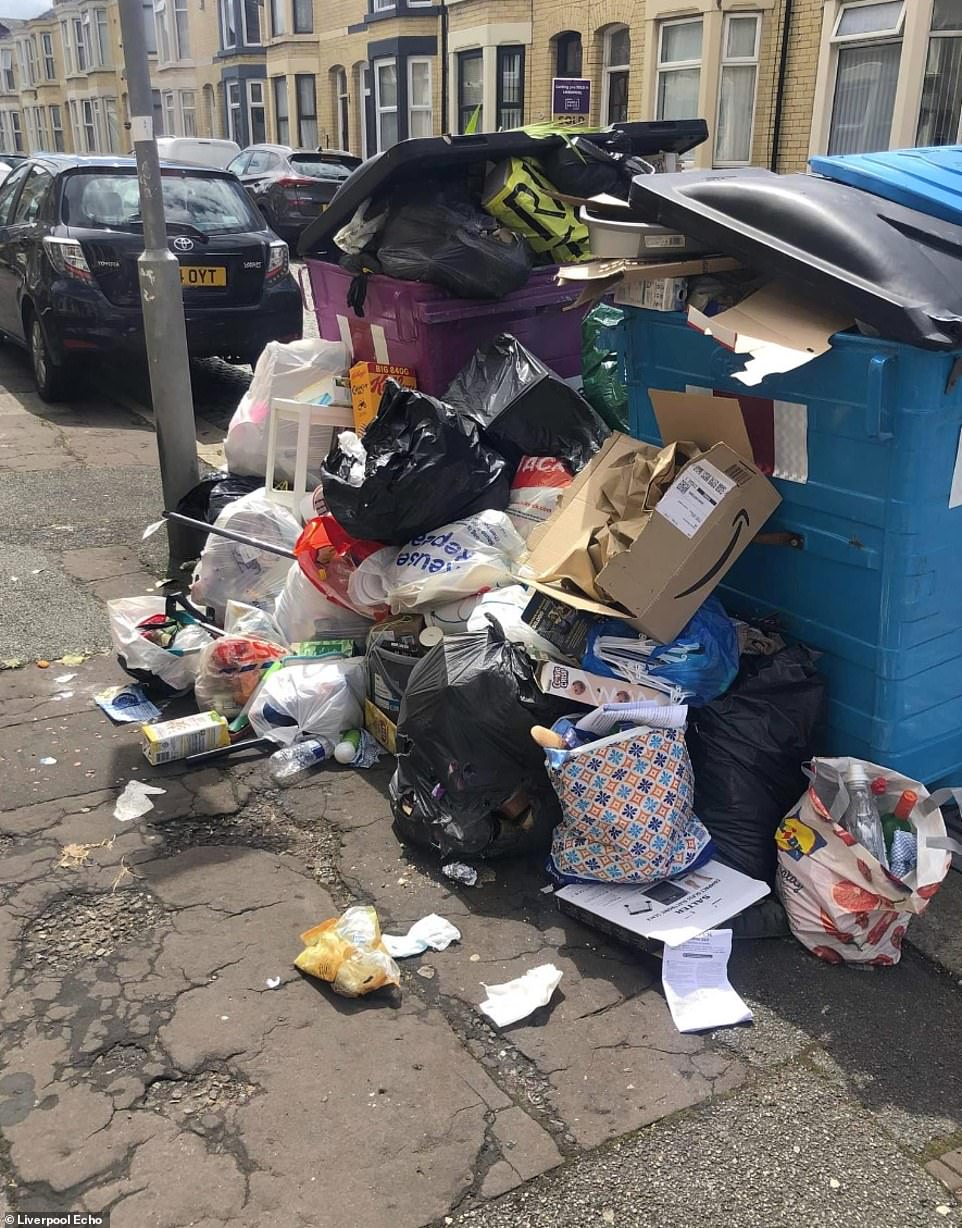 Flytipping and overflowing bins in Manchester and Liverpool as