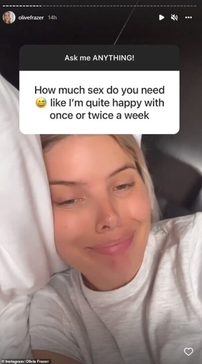 Mafs Australia Olivia Frazer Reveals She Needs Sex Every Day Sound Health And Lasting Wealth 5654