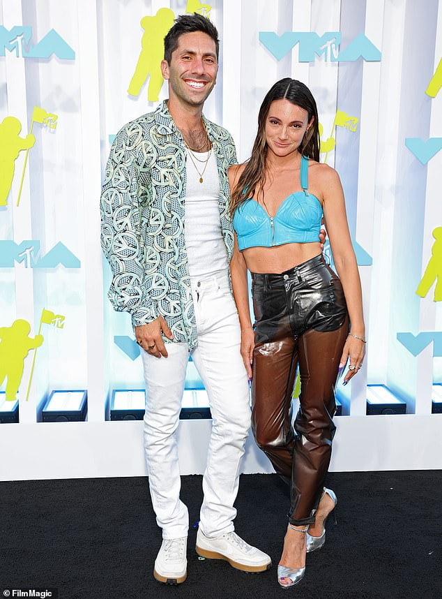 Catfish star Nev Schulman is joined by wife Laura Perlongo at the MTV