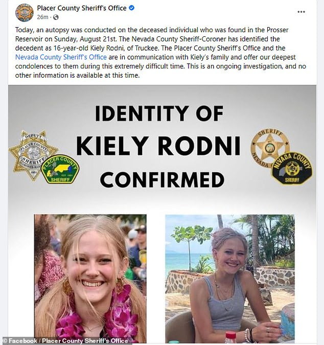 Kiely Rodni's Remains Were In SUV Found Submerged In Reservoir Near ...