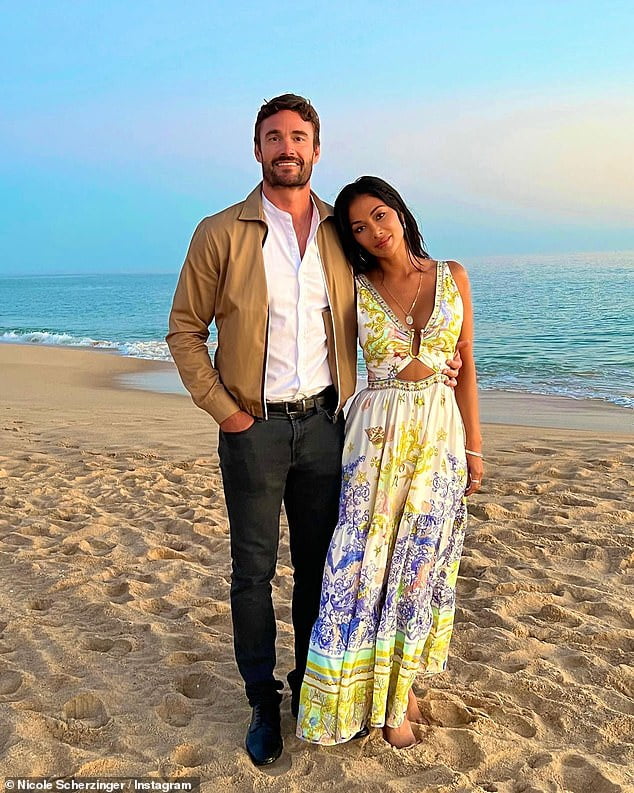 Nicole Scherzinger Stuns In A Flowing Dress As She Cosies Up To Fiancé Thom Evans In Portugal