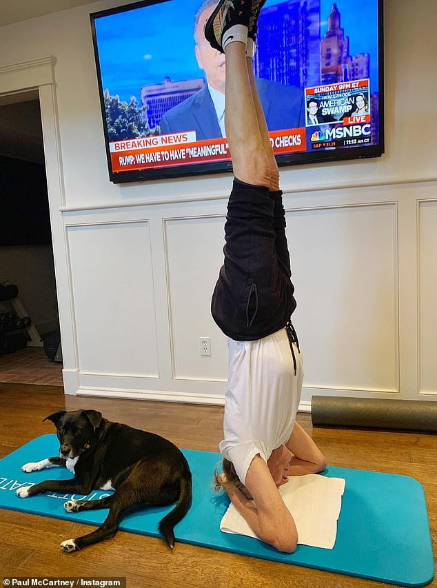 Sir Paul McCartney, 81, stands on his HEAD as he practices yoga - Sound ...