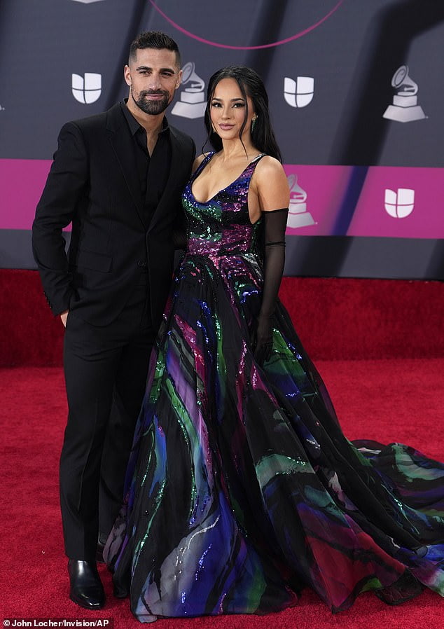 Becky G and soccer star beau Sebastian Lletget arrive at 2022 Latin