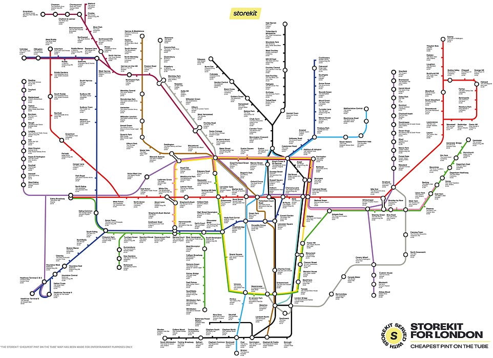 Tube Map Shows Cheapest Pint Of Beer Near Every London Underground