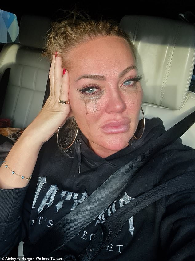 Aisleyne Horgan-Wallace cries in the car after she claims a supermarket