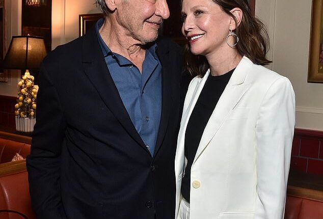 Harrison Ford, 80, and wife Calista Flockhart, 58, look loved-up at the ...