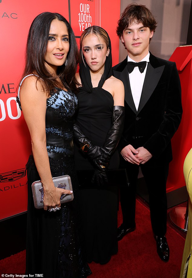 Salma Hayek takes daughter and Linda Evangelista’s son to Time 100 ...