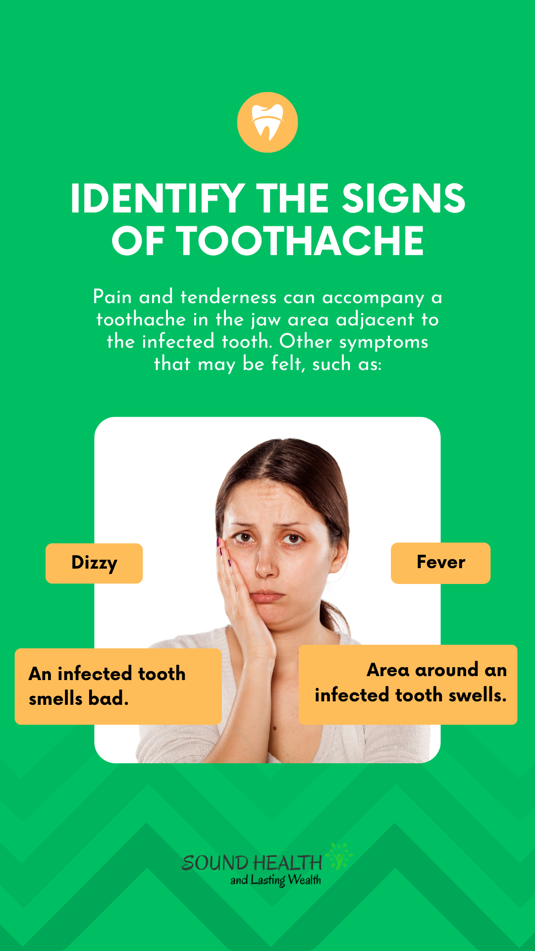 Identify the signs of toothache